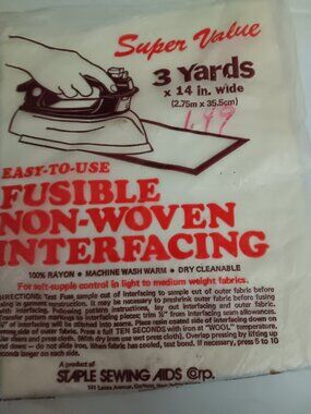 3 yards of fusible non-woven interfacing